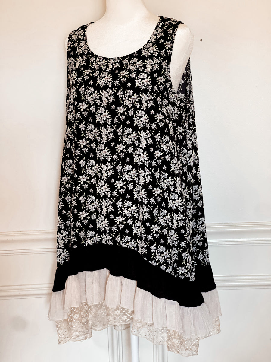 Lace Ruffle Hem Dress