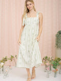 Floral striped maxi dress