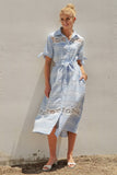 Gingham Cotton Eyelet Lace Dress