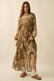Floral Button-Front Maxi Dress