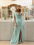 Mint chiffon dress