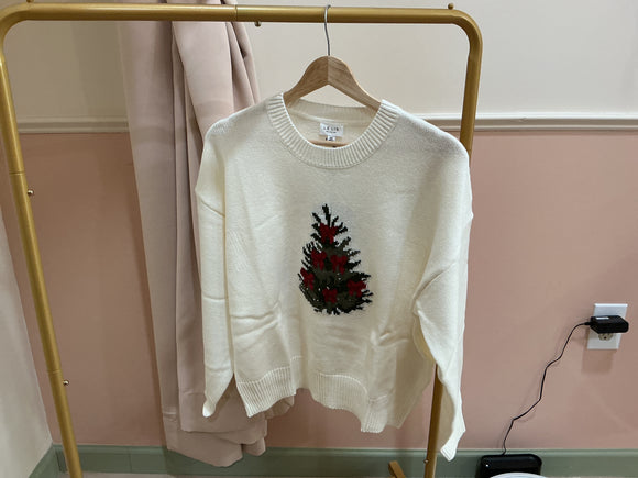 Red Bow Christmas Tree Sweater