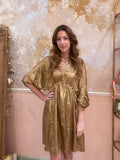 Metallic gold mini dress