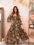 Floral Button-Front Maxi Dress