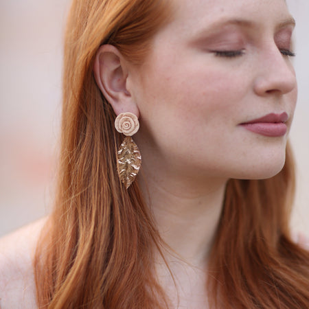 Penny | clay rose gold earrings