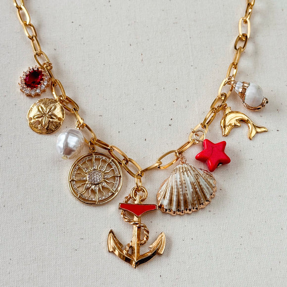 The Hamptons | 1 of 1 coastal charm necklace