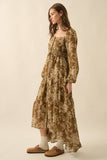 Floral Button-Front Maxi Dress