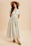 Sage Striped Dress