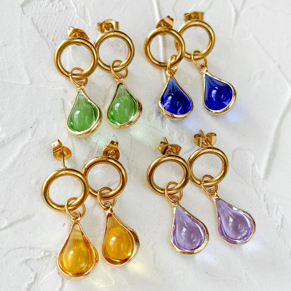 Tears of Joy | Birthstone | 18k gold plated earrings