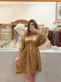 Metallic gold mini dress