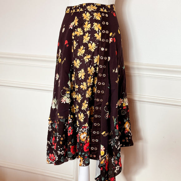 Derek Lam floral asymmetrical skirt