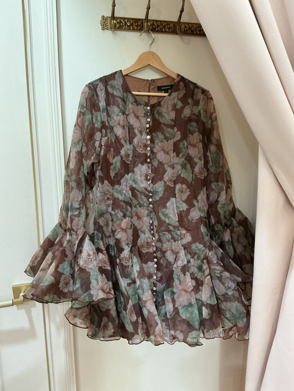 Floral Flared Sleeve Dress