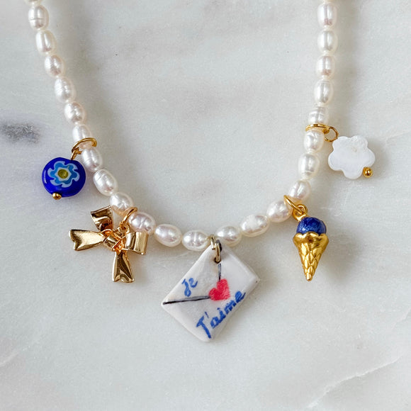 Je T’aime | Hand sculpted charm necklace