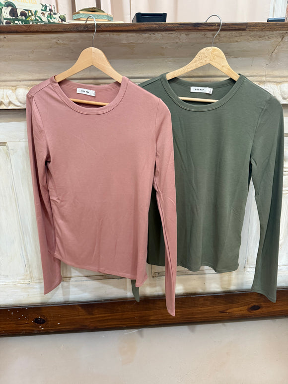 Solid Colored Long Sleeve Top