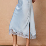 Satin Lace Powder Blue Skirt