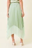 Two-Tone Sage Pleated Skirt