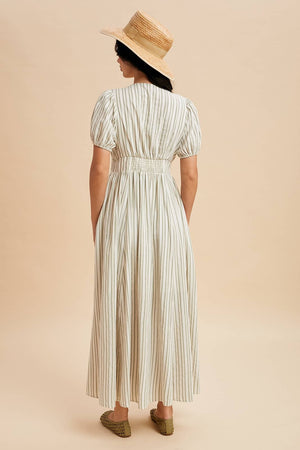 Sage Striped Dress