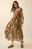 Floral Button-Front Maxi Dress
