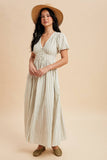 Sage Striped Dress