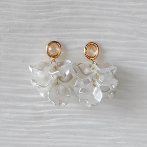 Ballerina | 18k gold crystal ruffled earrings