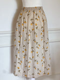 Linen Blend Floral Skirt