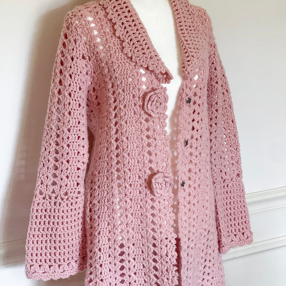 Fully Crochet Pink Cover Up