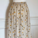 Linen Blend Floral Skirt