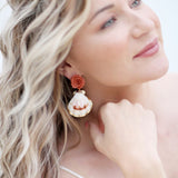 Rebirth | Floral + Seashell earrings