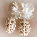 Flora | Pearl cluster dangle earrings
