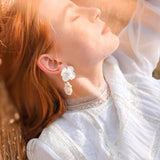 Flora | Pearl cluster dangle earrings