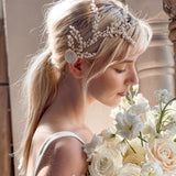 Florence white bridal headpiece / ear crawler