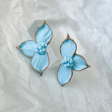 Lotus | 18k gold clay and hand painted stud earrings