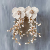 Gelsomino | crystal and pearl bridal earrings