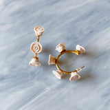 Marmee | bridal hoop earrings, floral white hoops