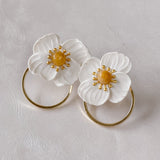 Elizabeth | floral hoop earrings
