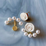 La Perla | Pearl ear crawler | 2-in-1 bridal earrings